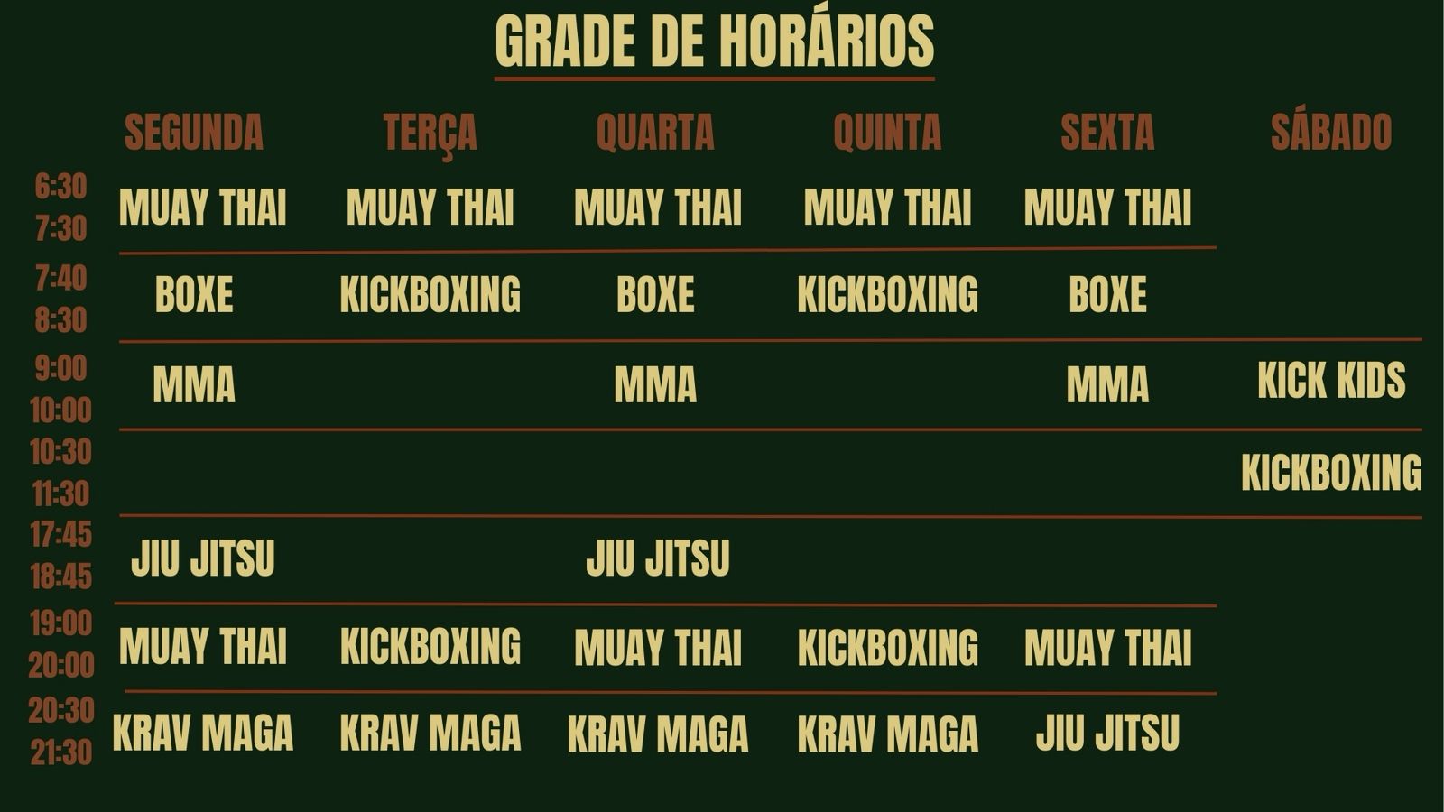 Grade de Horários